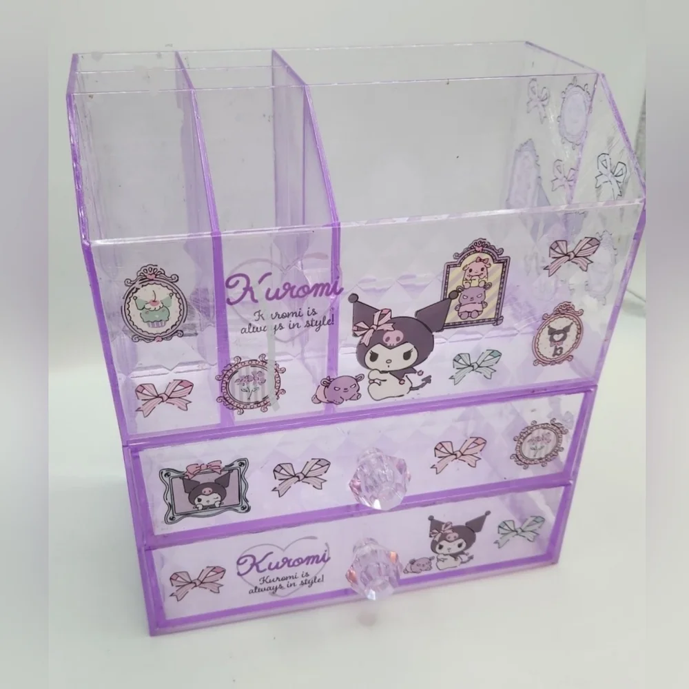 ☆ Sanrio Purple Kuromi Facted Crystal Cosmetic Stackable Organize Drawer